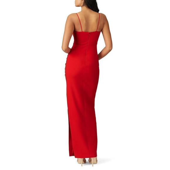 Likely Celinda Dress Sleeveless Cowl Neck Ruched Column Evening Maxi Gown Red 4 - Picture 3 of 16